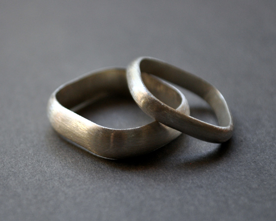 handmade silver wedding rings